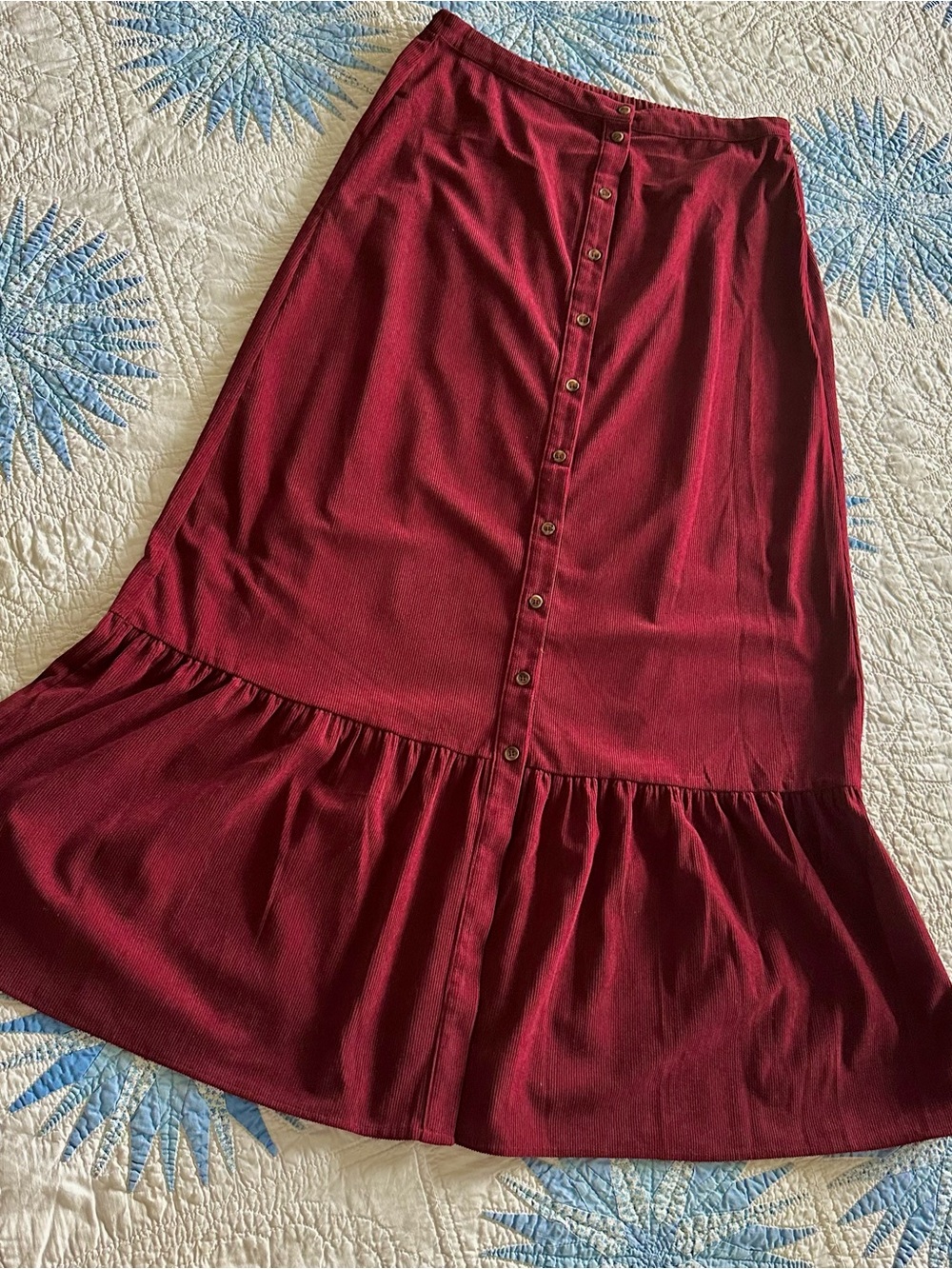 DR2 Button-Front Ruffle Maxi Skirt - Picture 5 of 9
